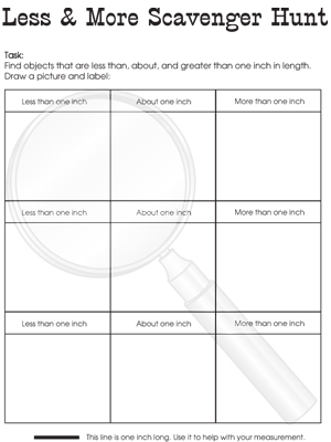 Less and More Scavenger Hunt - Printable