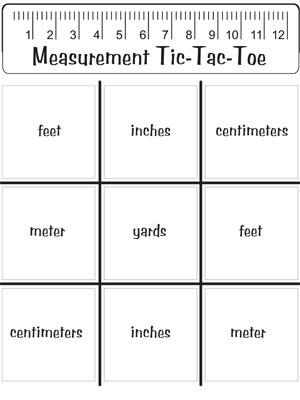 Measurement Tic-Tac-Toe - Printable