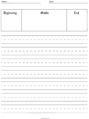 Writing Paper - Handwriting Lines with Story Plan Box - Preview 1