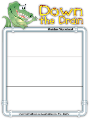 Down the Drain Problem Worksheet - 3 sections - Preview 1