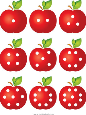 Apple Pairs - Dot Patterns - Printable