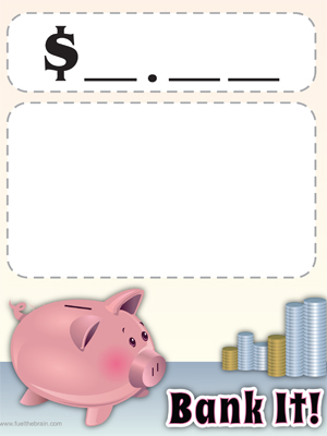 Bank It Center - Manipulatives - Printable