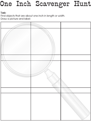 One Inch Scavenger Hunt - Printable