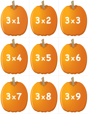 Pumpkin Concentration - Multiplication Facts 3